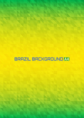 Abstract gradient geometric background using Brazil flag colors. Vector illustration