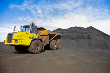Mining Dump Truck transporting Manganese for processing