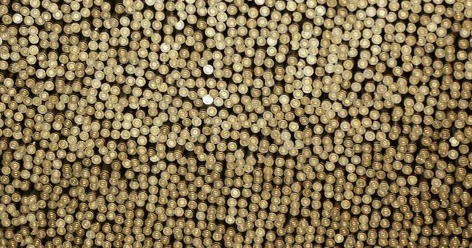 Many bullets. War, ammunition, aggression concepts. Rows of bullet. Bullets Background.