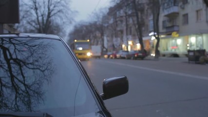 Dangerous accident car door opened bicyclist extremely ride around in city