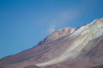 Fototapeta na wymiar Ollague Volcano errupting in Southern Bolivia
