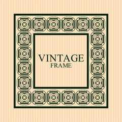Vintage ornamental retro frame. Template for design. Vector illustration