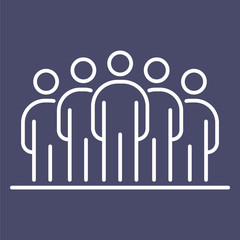 Group of people business people icon simple line flat illustration
