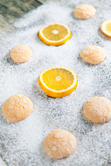 Homemade orange cookies with cracks