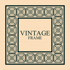 Vintage ornamental retro frame. Template for design. Vector illustration