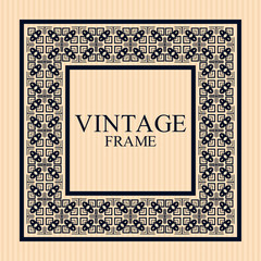 Vintage ornamental retro frame. Template for design. Vector illustration