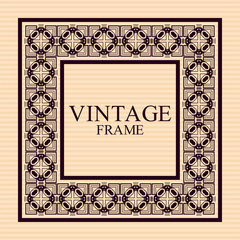 Vintage ornamental retro frame. Template for design. Vector illustration