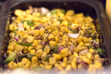 Sweetcorn and onion chopped