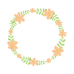 Fototapeta premium Vector flower wreath. Floral frame for greeting, invitation, wedding cards design.
