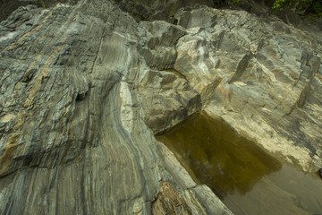 Naklejka premium part of the rock surface in the waterfall area