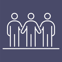 Group of people business people icon simple line flat illustration