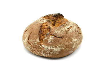 german dark bread on white isolated background