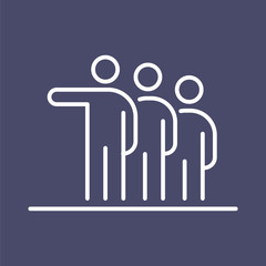 Group of people business people icon simple line flat illustration