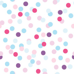 Seamless pattern of colorful confetti. Festive celebration party vector background.