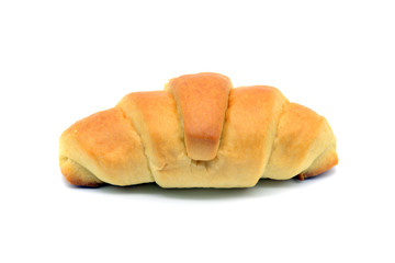 traditional croissant on white isolated background