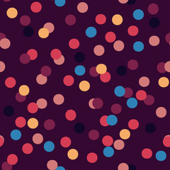 Seamless pattern of colorful confetti. Festive celebration party vector background.