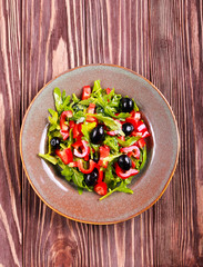 Rocket, pepper and olive salad