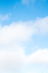 Blue sky with white clouds in the winter air