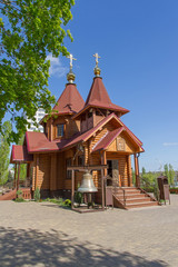 Modern wooden church in the city of Rostov-on-Don, Russia