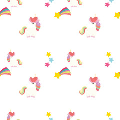 seamless cute unicorn pattern vector