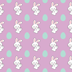 seamless cute rabbit pattern vector