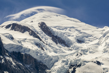 A majestic view of the Mont Blanc summit. Alps.