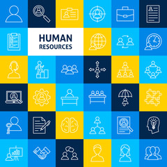 Vector Human Resources Line Icons