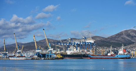 ships at the commercial sea port