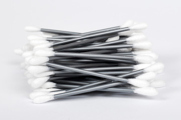 Cotton ear buds sticks. Isolated on the white background