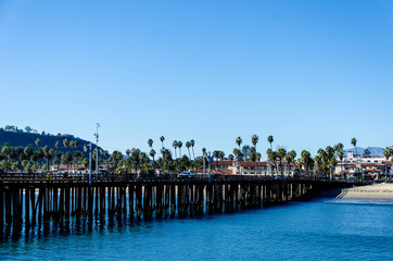 Santa Barbara pier view - obrazy, fototapety, plakaty
