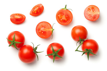 Cherry Tomatoes Isolated on White Background