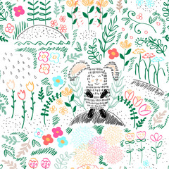 Forest seamless pattern. Vector illustration.