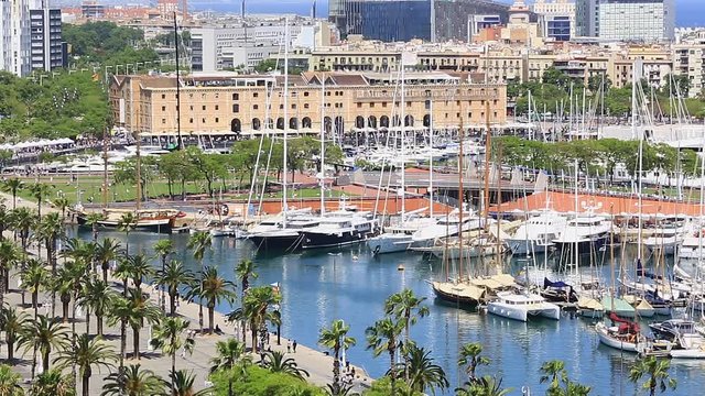 berth Moll de la Fusta, Museum of Catalonia history in a Port Vell de Barcelona