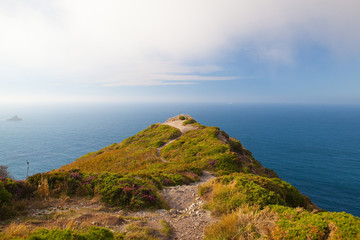 View of danger cliffs in Cabo Penas, Spain