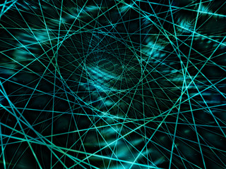 Geometric spiral construction. Mathematical symbol. Digital art.