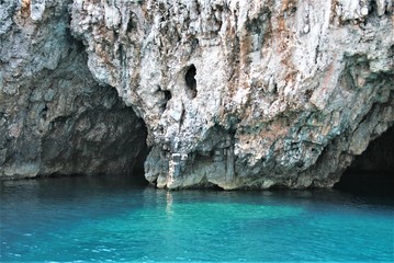 the entrance to the sea cave