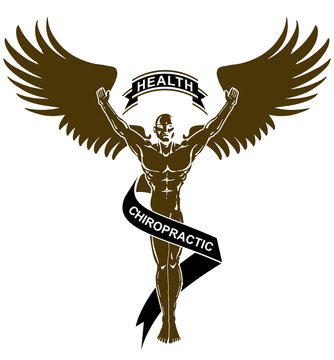 Black White Chiropractic Health Angel Man