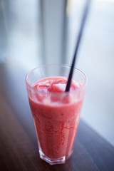 Well being and weight loss concept, berry smoothie.