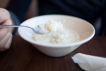 oatmeal in a plate of white