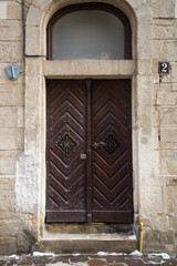 Beautiful vintage doors in an old european city
