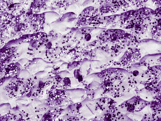 Ultra Violet abstract hand painted background with glitter