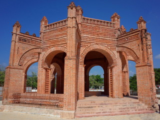 Obraz premium La Pila Fountain, the most famous landmark in the main square of Chiapa de Corzo, a pretty town in Chiapas State in the south of Mexico