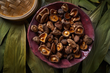 Dried Shiitake mushrooms edible Asian food