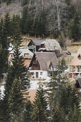 house in mountain forest