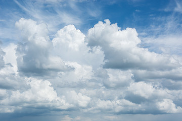 Blue sky with a cloud close-up. Background.