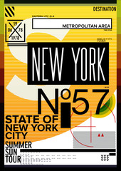 Naklejka premium NYC / NEW YORK DISTRICT / Stock Vector Illustration: T-Shirt Design / Print Design