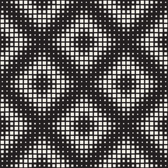 Stylish halftone texture. Endless abstract background with random size shapes. Vector seamless mosaic pattern.