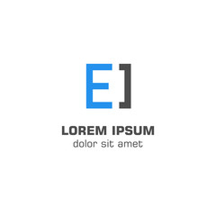 Obraz premium E box initial letter with box