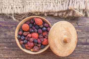 Summer berries in dried form for Morse