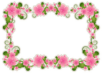 flower frame with white background